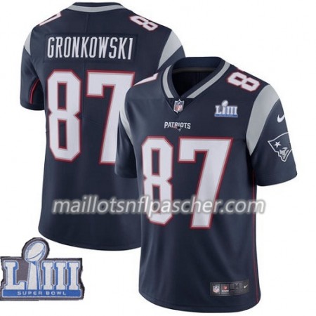 Maillot New England Patriots Rob Gronkowski 87 Nike Bleu II 2019 Super Bowl LIII - Homme Maillot New England Patriots Rob Gronkowski 87 Nike Bleu II 2019 Super Bowl LIII - Homme